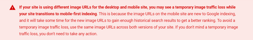 デスクトップとモバイルサイトで異なる画像URLを使用している場合